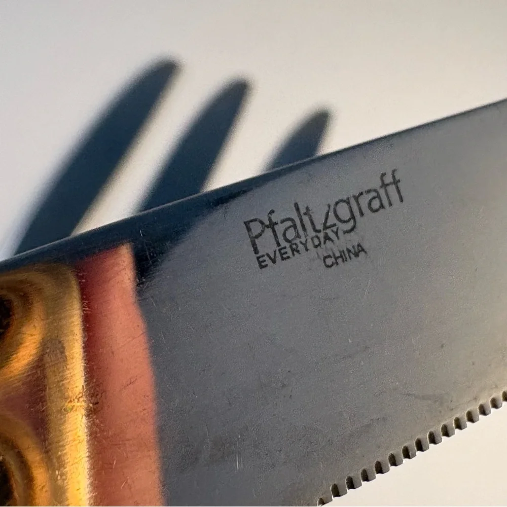 7 Piece Pfaltzgraff‎ Everyday Chalfonte Knives Stainless Steel Glossy Outlined